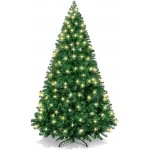 Best Choice Products 6ft Pre-Lit Premium Hinged Artificial Holiday Christmas Pine Tree for Home, Office, Party Decoration w/ 1,000 Branch Tips, 250 Lights, Metal Hinges &amp; Foldable Base