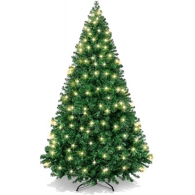 Best Choice Products 6ft Pre-Lit Premium Hinged Artificial Holiday Christmas Pine Tree for Home, Office, Party Decoration w/ 1,000 Branch Tips, 250 Lights, Metal Hinges &amp; Foldable Base