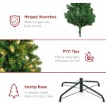 Best Choice Products 6ft Pre-Lit Premium Hinged Artificial Holiday Christmas Pine Tree for Home, Office, Party Decoration w/ 1,000 Branch Tips, 250 Lights, Metal Hinges &amp; Foldable Base