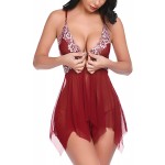 Avidlove front closure babydoll lingerie and Garter lingerie set