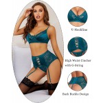 Avidlove front closure babydoll lingerie and Garter lingerie set