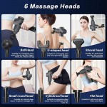 Massage Gun for Athletes, Percussion Massage Muscle Gun for Athletes, Handheld Deep Tissue Massager (Black),Quiet Electric Cordless Body Massage Gun with 6 Strong Elasticity Heads and 30 Speeds