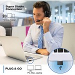 WUGEUSCH Wireless Headset With Microphone - Noise Canceling Headphones with Mic - On-Ear Earphones with USB Dongle for Office Work, Video Calling, Call Center - 32H Talk Time, Clear Audio Transmission