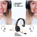 WUGEUSCH Wireless Headset With Microphone - Noise Canceling Headphones with Mic - On-Ear Earphones with USB Dongle for Office Work, Video Calling, Call Center - 32H Talk Time, Clear Audio Transmission