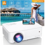 5G WiFi Bluetooth Native 1080P Projector, 9800LM 450&#34; Display Support 4K Movie Projector, High Brightness for Home Theater and Business, Compatible with iOS/Android/TV Stick/PS4/HDMI/USB/PPT/EXCEL