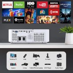 5G WiFi Bluetooth Native 1080P Projector, 9800LM 450&#34; Display Support 4K Movie Projector, High Brightness for Home Theater and Business, Compatible with iOS/Android/TV Stick/PS4/HDMI/USB/PPT/EXCEL