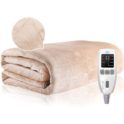 HJZHBSX Heated Blanket Electric Throw,Soft Electric Blanket for Couch, 4 Heating Levels Fleece Blanket, Machine Washable Fast Heating Blanket Throw (Color : Beige, Size : 180x150cm(71x59inch))