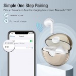 HOTT Wireless Earbuds Bluetooth Headphones Earphones with Microphone in Ear Headphones for Bluetooth Earbuds Touch Control with True Wireless Charging Case Waterproof White