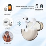 HOTT Wireless Earbuds Bluetooth Headphones Earphones with Microphone in Ear Headphones for Bluetooth Earbuds Touch Control with True Wireless Charging Case Waterproof White