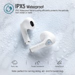 HOTT Wireless Earbuds Bluetooth Headphones Earphones with Microphone in Ear Headphones for Bluetooth Earbuds Touch Control with True Wireless Charging Case Waterproof White