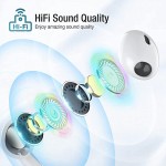 HOTT Wireless Earbuds Bluetooth Headphones Earphones with Microphone in Ear Headphones for Bluetooth Earbuds Touch Control with True Wireless Charging Case Waterproof White