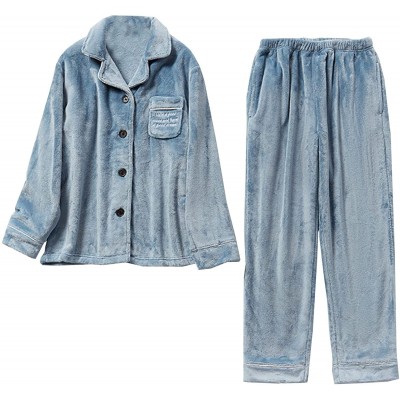 Womens Fuzzy Fleece Pajamas Set, Long Sleeve Pajama Pants 2 Piece Outfits Loungewear Sleepwear